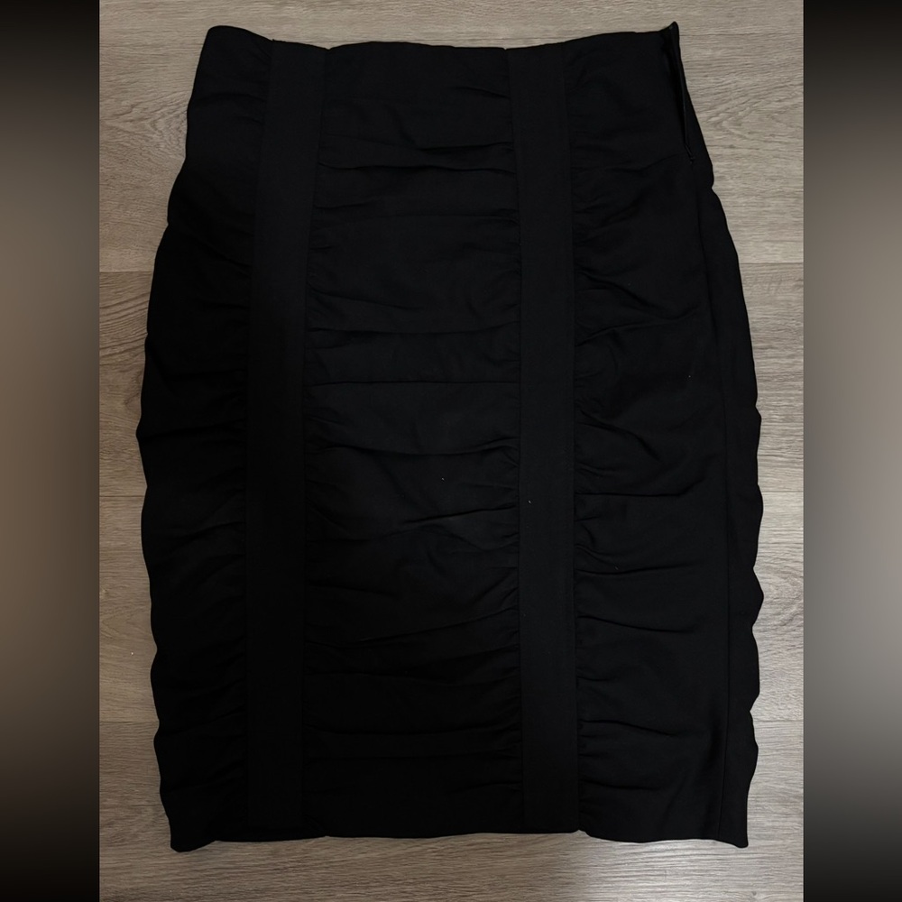 Nanette Lepore Black Ruched Pencil Skirt